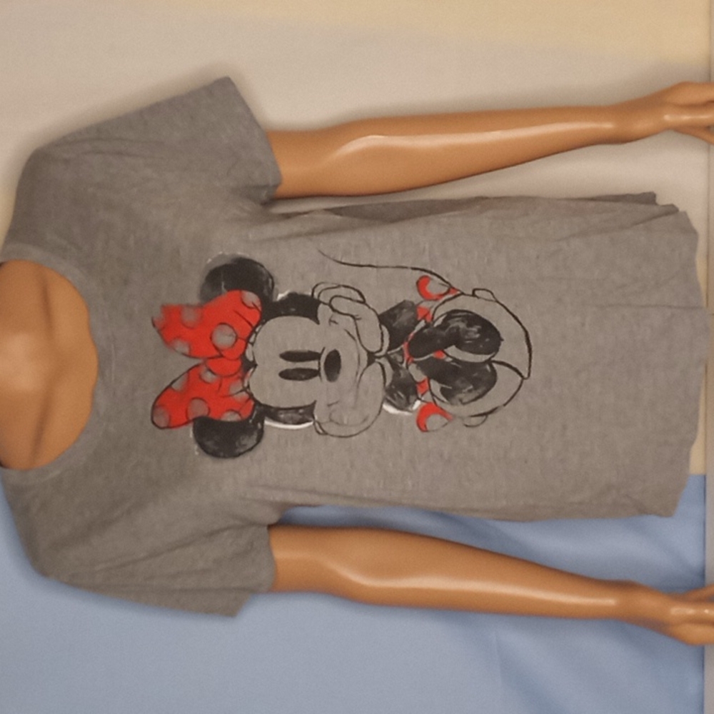 Disney Minnie Mouse Gray Graphic T-Shirt Women's 2XL